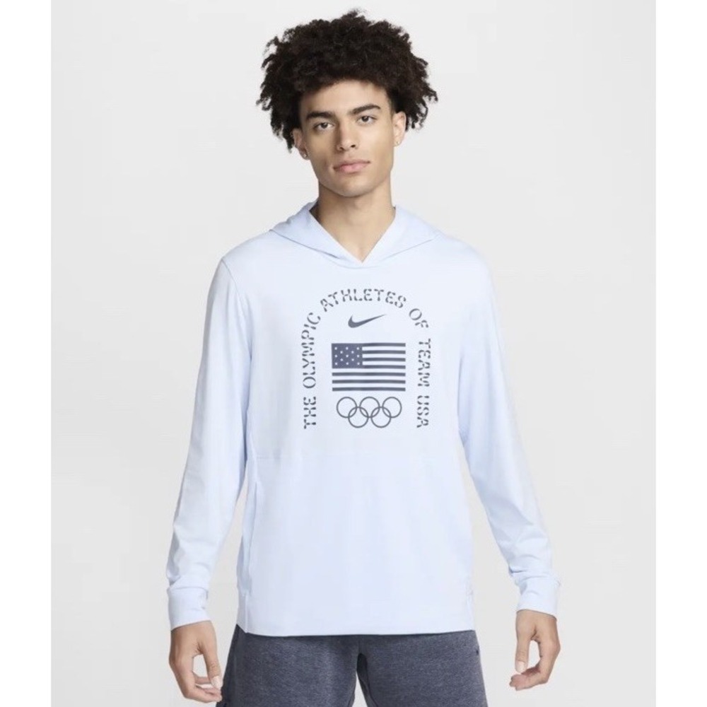 NIKE Dri-Fit Team USA Olympic Yoga Hoodie Blue Men's Sz 2XL *NEW* FN0980-477 $90